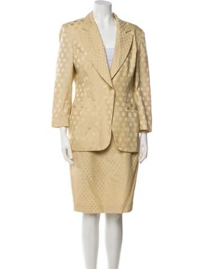 Pre-owned Dior Polka Dot Print Skirt Suit In Neutral