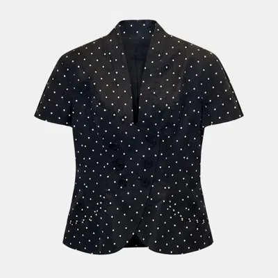 Pre-owned Dior Polka Dot Top Fr 40 In Black