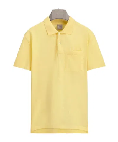 Dior Polo Shirt With  Embroidery, Relaxed Fit In Yellow