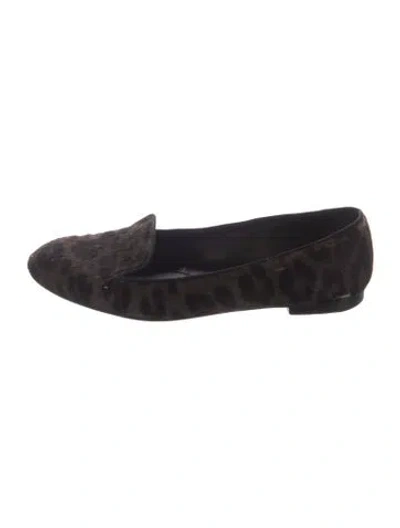 Pre-owned Dior Ponyhair Animal Print Loafers In Black/neutrals