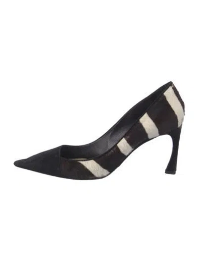 Pre-owned Dior Ponyhair Animal Print Pumps In Blue
