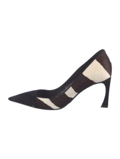 Pre-owned Dior Ponyhair Animal Print Pumps In Blue