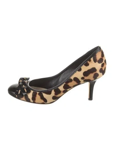 Pre-owned Dior Ponyhair Animal Print Pumps In Neutral