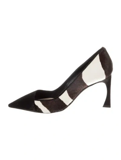 Pre-owned Dior Ponyhair Printed Pumps In Brown