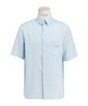 Dior Poplin Striped Shirt In Blue