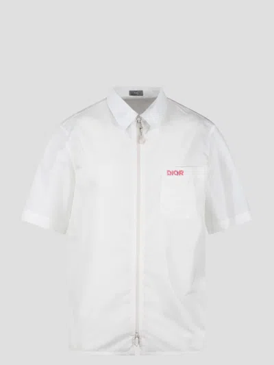 Dior Poplin Zipped Shirt In White