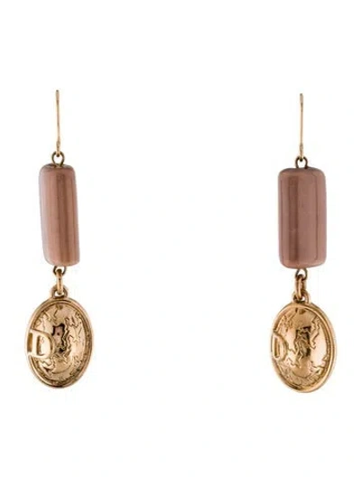 Pre-owned Dior Porcelain Drop Earrings In Multi