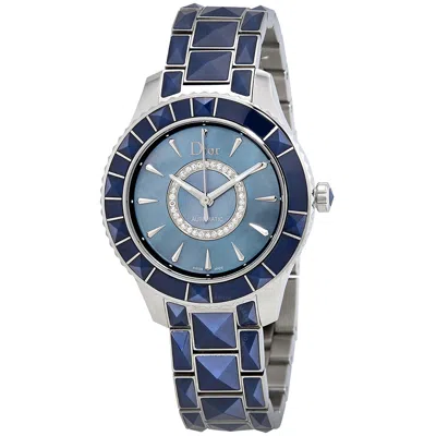 Dior Christal Blue Mother Of Pearl Dial Ladies Watch Cd144517m001