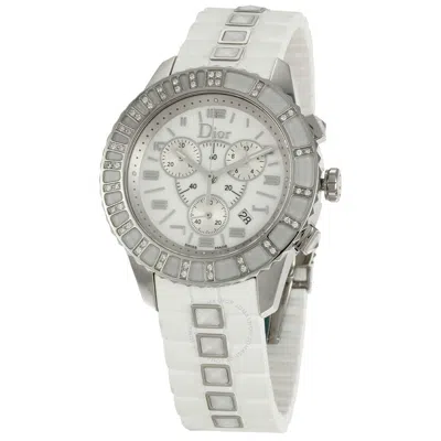 Dior Christal Chronograph White Dial Ladies Watch Cd114311r001 In Metallic
