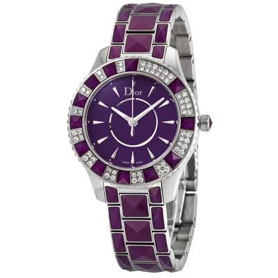 Dior Christal Diamond Crystal Purple Lacquered Dial Ladies Watch Cd143115m001