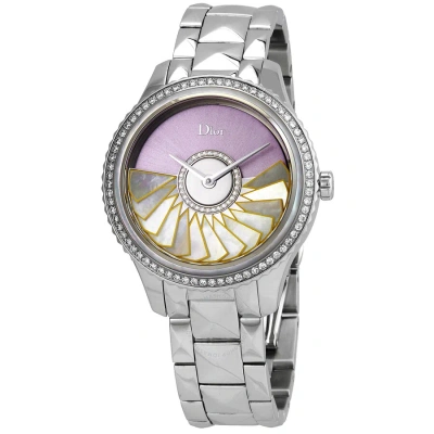 Dior Grand Bal Plisse Soleil Automatic Ladies Watch Cd153b10m001 In Mother Of Pearl / Pink / White