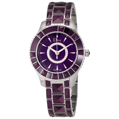 Dior New Christal Crystal Purple Dial Ladies Watch Cd143112m001