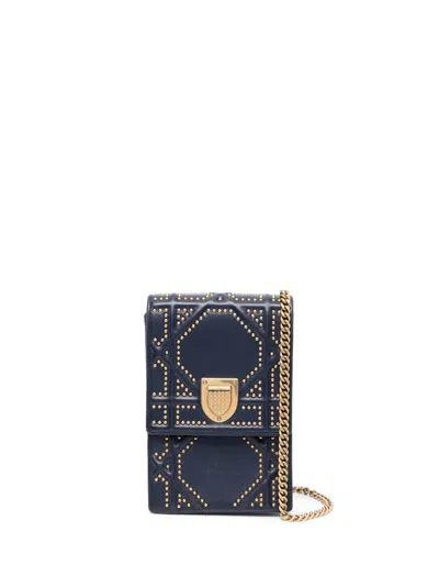 Pre-owned Dior Ama Vertical Crossbody Bag In Blue