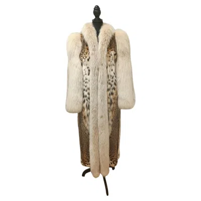 Pre-owned Dior Prestigious White Belly Bobcat Lynx Fur Coat 8/s~no Duties