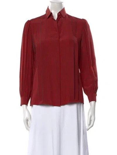 Pre-owned Dior Pret-a-porter Striped Blouse In Red