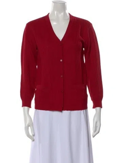 Pre-owned Dior Pret-a-porter V-neck Sweater In Red