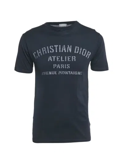 Pre-owned Dior Print Cotton T-shirt In Blue