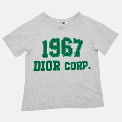 Pre-owned Dior Print Cotton T-shirt Size 4 Yrs In Grey