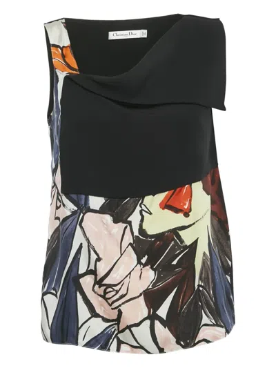 Pre-owned Dior Print-design Top In Black
