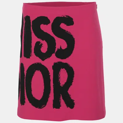 Pre-owned Dior Print Mini Skirt S In Pink