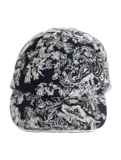 Pre-owned Dior Printed Baseball Cap W/tags In Blue/white