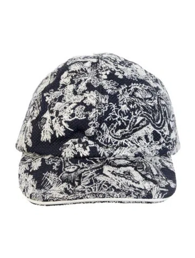 Pre-owned Dior Printed Baseball Hat W/tags In Blue