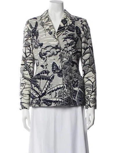 Pre-owned Dior Printed Blazer W/ Tags In Blue