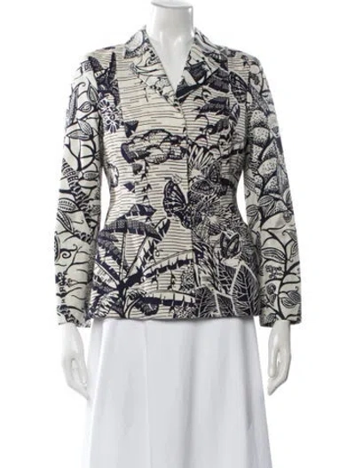 Pre-owned Dior Printed Blazer In White
