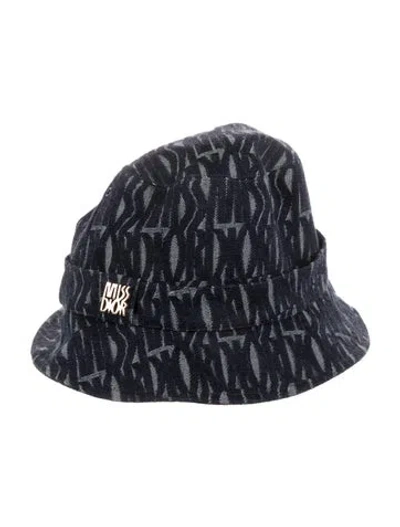 Pre-owned Dior Printed Bucket Hat In Blue