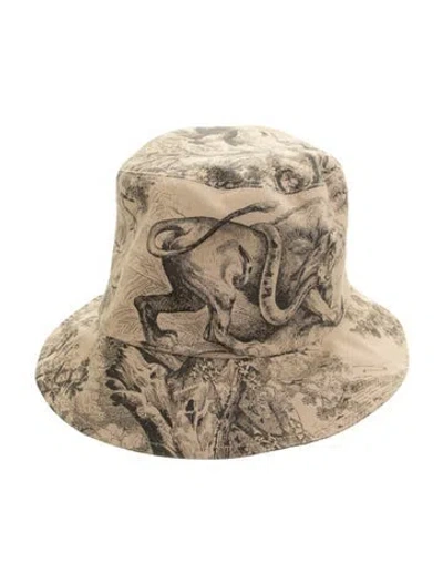 Pre-owned Dior Printed Bucket Hat In Neutrals