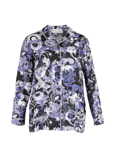 Pre-owned Dior Printed Button-down Silk Shirt In Black