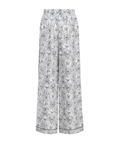 Dior Printed Casual Pants In Gray