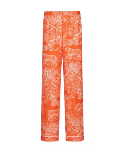 Dior Printed Casual Pants In Orange
