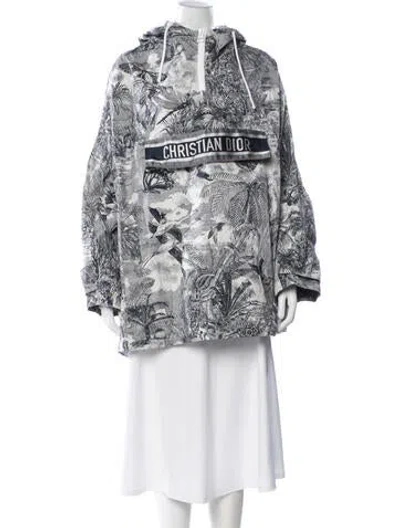 Pre-owned Dior Printed Crew Neck Hoodie In White