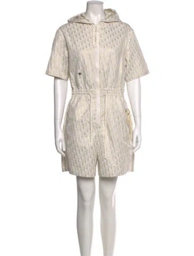 Pre-owned Dior Printed Crew Neck Romper W/ Tags In Neutral