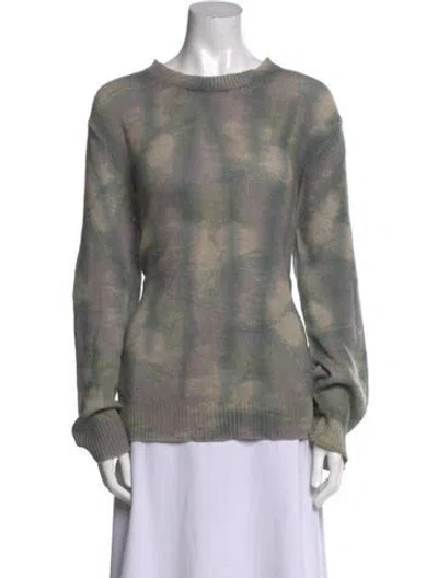 Pre-owned Dior Printed Crew Neck Sweater In Gray