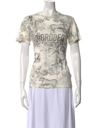 Pre-owned Dior Printed Crew Neck T-shirt In Black/neutrals