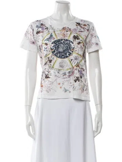 Pre-owned Dior Printed Crew Neck T-shirt In White