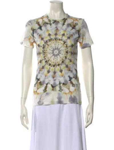 Pre-owned Dior Printed Crew Neck T-shirt In White
