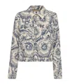 Dior Printed Denim Jacket In Gray