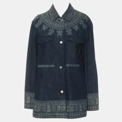Pre-owned Dior Printed Denim Shirt