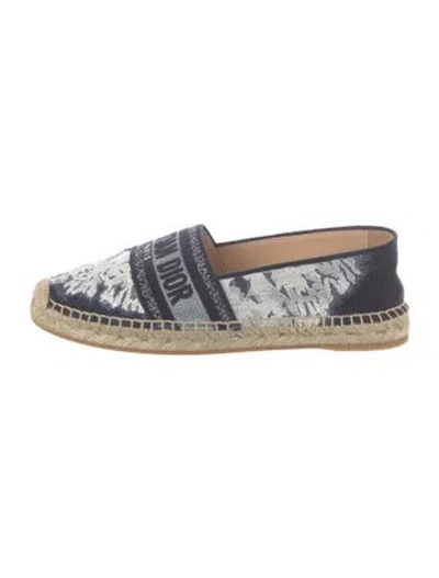 Pre-owned Dior Printed Embroidered Accent Espadrilles In Multi