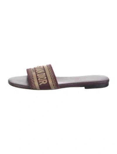 Pre-owned Dior Printed Embroidered Accent Flats