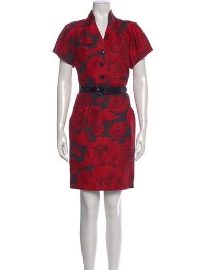 Pre-owned Dior Printed Knee-length Dress In Red
