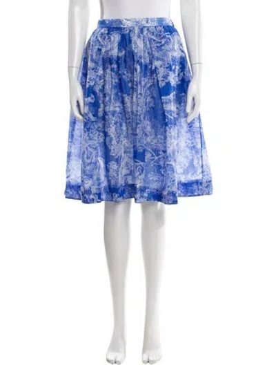 Pre-owned Dior Printed Knee-length Skirt In Blue