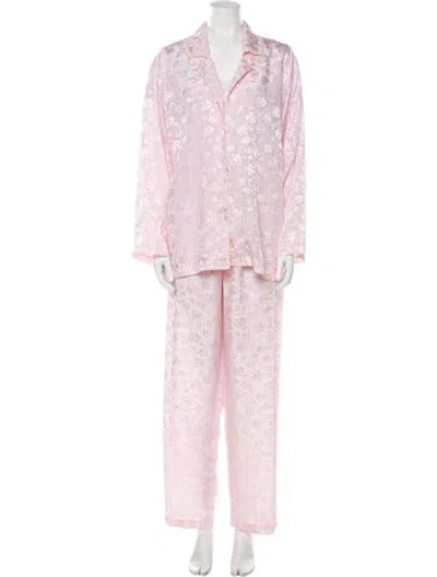 Pre-owned Dior Printed Lace Trim Embellishment Set In Pink