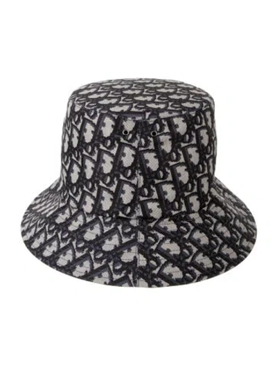 Pre-owned Dior Printed Logo Reversible Bucket Hat In Neutrals
