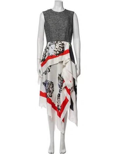 Pre-owned Dior Printed Long Dress In Gray