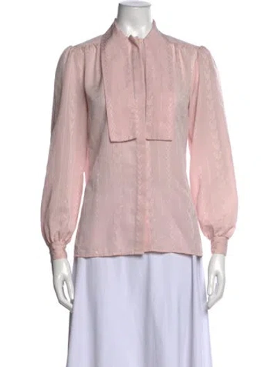 Pre-owned Dior Printed Long Sleeve Blouse In Pink