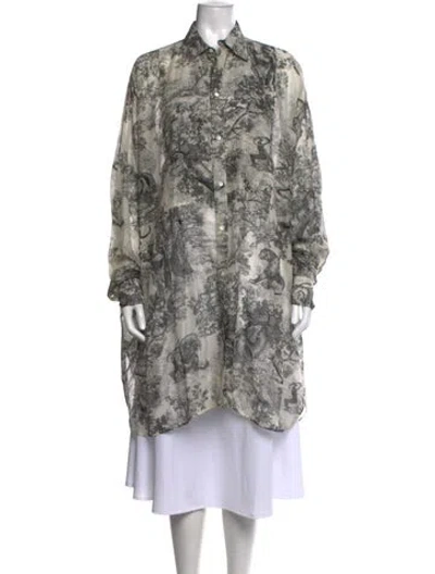 Pre-owned Dior Printed Long Sleeve Tunic